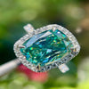 10.10 Ct Cushion Cut Blue Moissanite Solitaire Ring Wedding Gift 18K Gold Plated Ve 18K Gold Plated