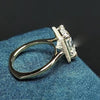 3.90 Ct Radiant Cut Off White Moissanite Ring in – Summer Gift 18K Gold Plated Verm 18K Gold Plated