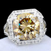 8.60 Ct Champagne Moissanite Men's Ring in – July Anniversary Gift 18K Gold Plated 18K Gold Plated