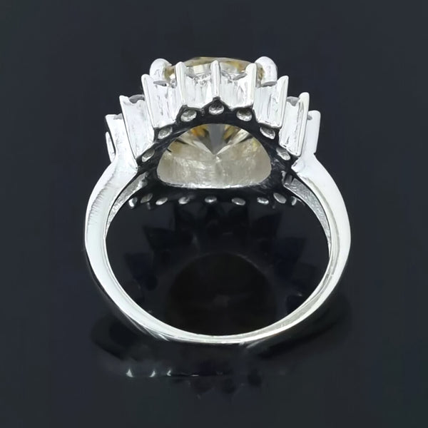 5.40 Ct Champagne Solitaire Moissanite Ring in – 4th of July Gift 18K Gold Plated V 18K Gold Plated