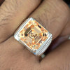15.30 Ct Asscher Cut Champagne Moissanite Ring Gift for Wedding 18K Gold Plated Ver 18K Gold Plated