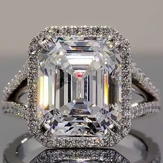 7.50 Ct Off White Treated Moissanite Ring Wedding Gift for Women 18K Gold Plated Ve 18K Gold Plated