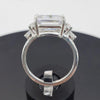 5.70 Ct Emerald Cut Off White Moissanite Ring Birthday Gift Wife 18K Gold Plated Ve 18K Gold Plated