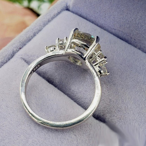 3.18 Ct Off White Moissanite Ring Gift for Women – Christmas Sale 18K Gold Plated V 18K Gold Plated