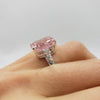 4.70 Ct Pink Moissanite Emerald Cut Ring – Wedding Gift for Her 18K Gold Plated Ver 18K Gold Plated