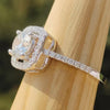 3.14 Ct Round Cut White Moissanite Ring – Holiday Engagement Gift 18K Gold Plated V 18K Gold Plated