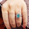 5.20 Ct Blue Moissanite Radiant Ring – Wedding or Birthday Gift 18K Gold Plated Ver 18K Gold Plated