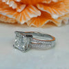 3.15 Ct Princess Cut Off White Moissanite Ring – Christmas Gift 18K Gold Plated Ver 18K Gold Plated