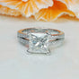 3.15 Ct Princess Cut Off White Moissanite Ring – Christmas Gift 18K Gold Plated Ver 18K Gold Plated