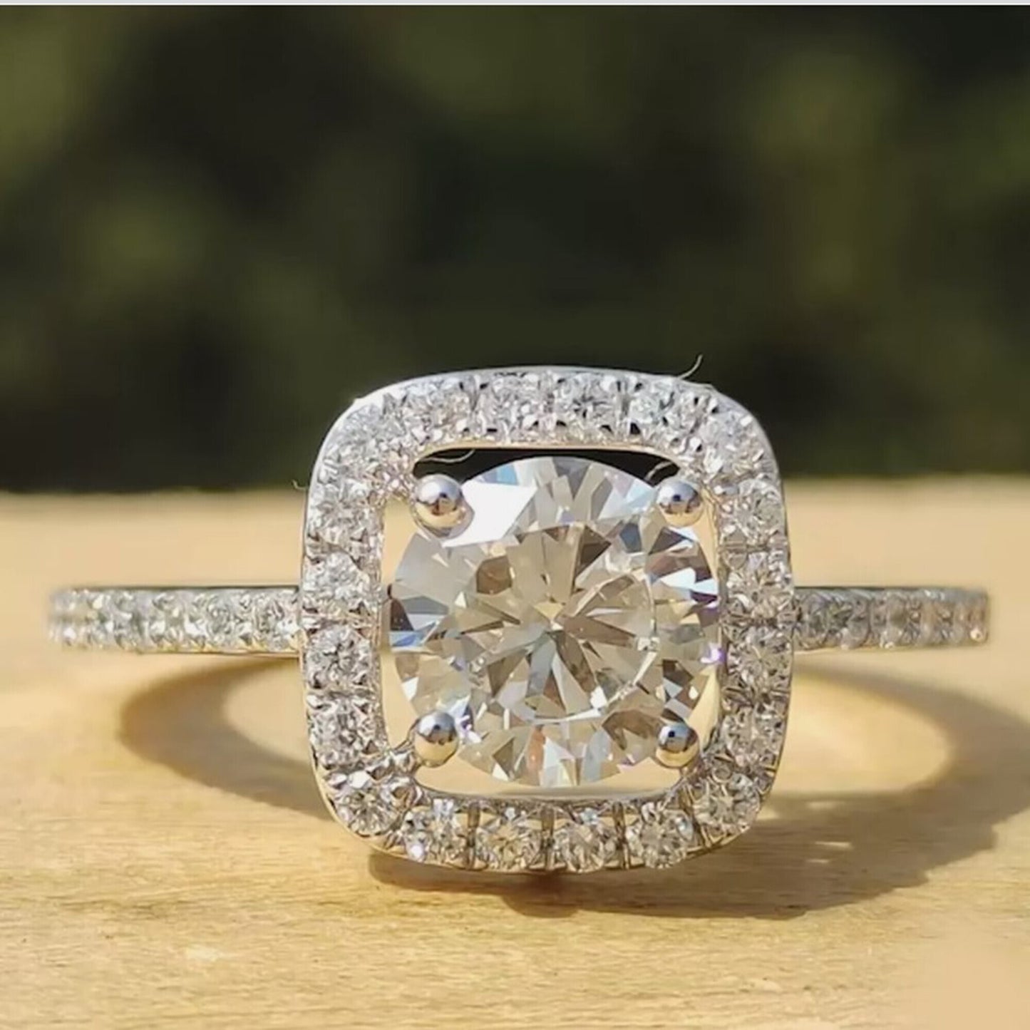 3.14 Ct Round Cut White Moissanite Ring – Holiday Engagement Gift 18K Gold Plated V 18K Gold Plated