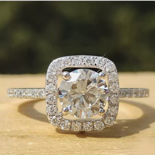3.14 Ct Round Cut White Moissanite Ring – Holiday Engagement Gift 18K Gold Plated V 18K Gold Plated