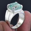 6.30 Ct Certified Blue Moissanite Asscher Cut Ring – Christmas Gift in 18K Gold Pla 18K Gold Plated