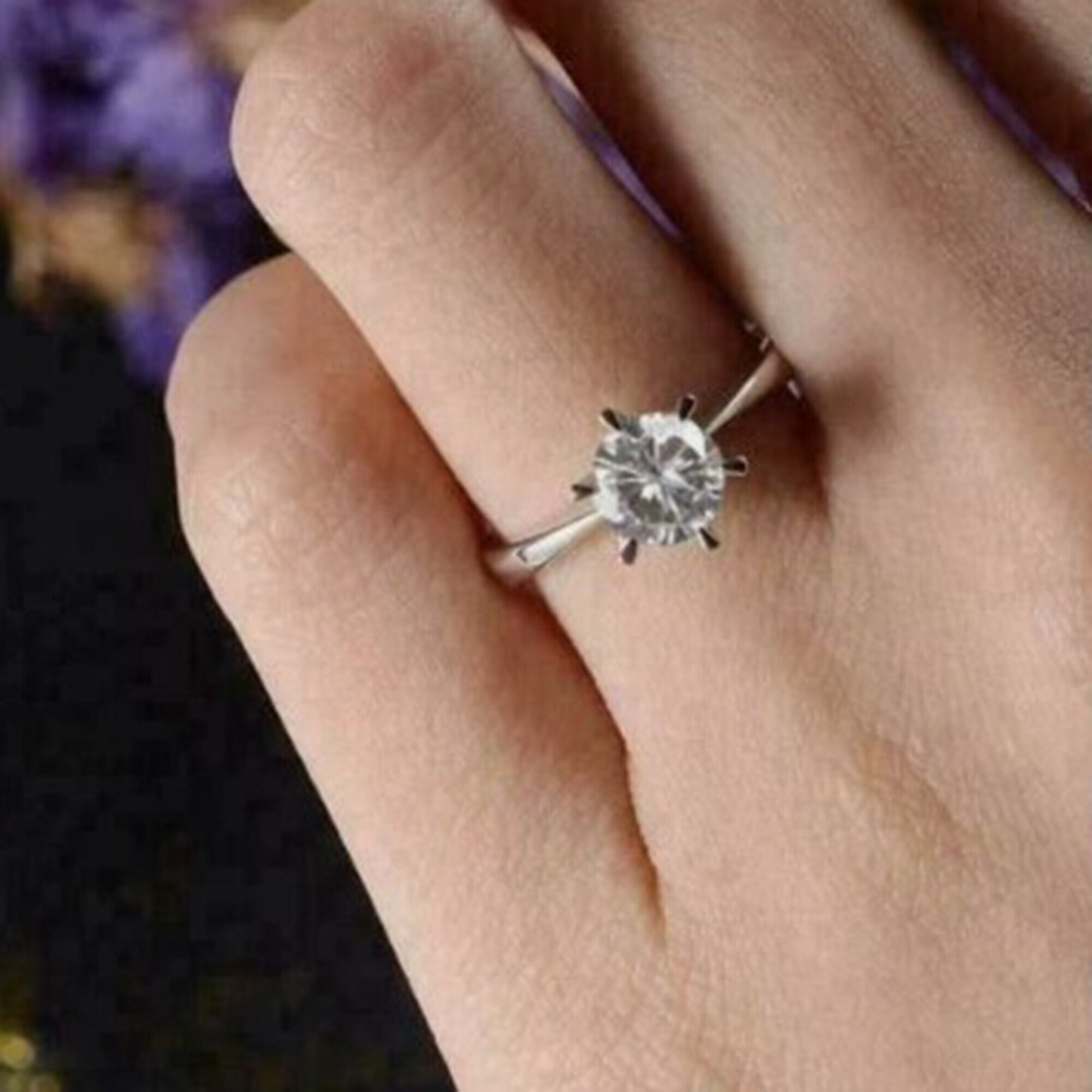 2.20 Ct White Moissanite Engagement Certified Ring – Anniversary Gift 18K Gold Plat 18K Gold Plated