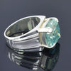 6.30 Ct Certified Blue Moissanite Asscher Cut Ring – Christmas Gift in 18K Gold Pla 18K Gold Plated