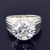 6.35 Ct Off White Round Moissanite Ring – Shine Gift for Women 18K Gold Plated Verm 18K Gold Plated