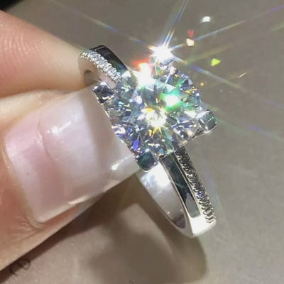 2.90 Ct Cushion Cut White Moissanite Ring – Birthday Gift for Her 18K Gold Plated V 18K Gold Plated