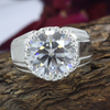 6.35 Ct Off White Round Moissanite Ring – Shine Gift for Women 18K Gold Plated Verm 18K Gold Plated