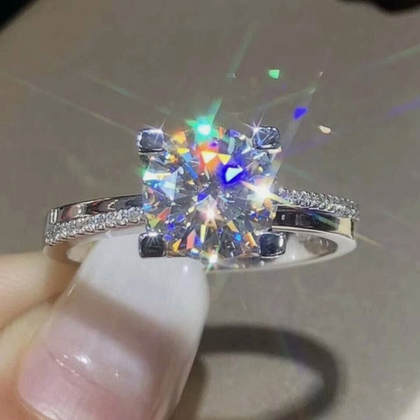 2.90 Ct Cushion Cut White Moissanite Ring – Birthday Gift for Her 18K Gold Plated V 18K Gold Plated