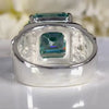 11.55 Ct Certified Blue Moissanite Asscher Cut Ring – Rare Christmas Gift in Silver 18K Gold Plated