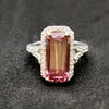 6.50 Ct Pink Moissanite Solitaire Ring Luxury Gift for Women Birthday 18K Gold Plat 18K Gold Plated