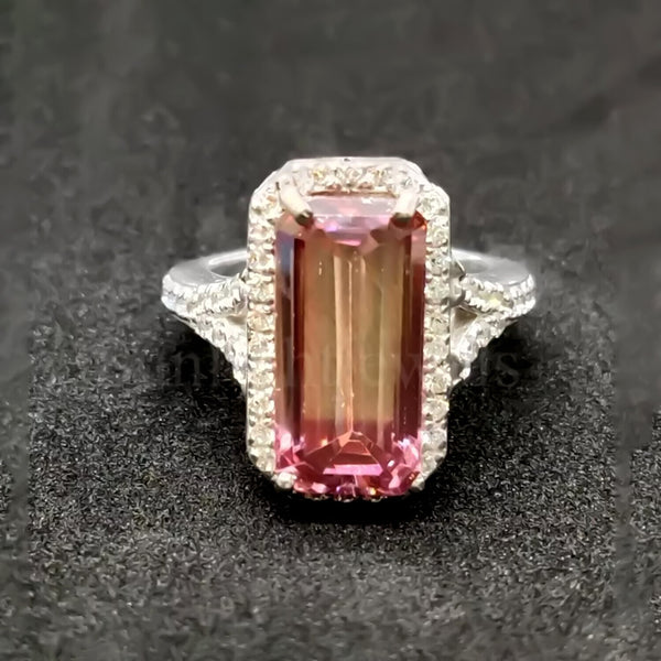 6.50 Ct Pink Moissanite Solitaire Ring Luxury Gift for Women Birthday 18K Gold Plat 18K Gold Plated