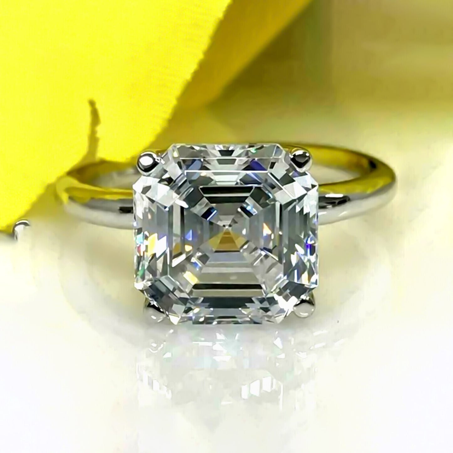 3.60 Ct Solitaire Moissanite Ring Elegant Gift for Wife or Anniversary 18K Gold Pla 18K Gold Plated