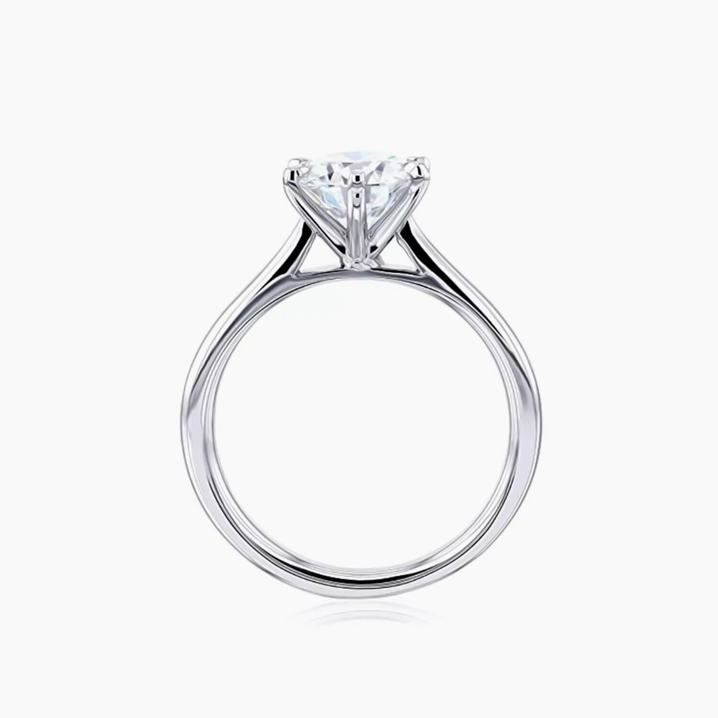 1 Ct Moissanite Solitaire Ring Minimalist Gift for Girlfriend Birthday 18K Gold Pla 18K Gold Plated