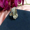 7.30 Ct Emerald Cut Moissanite Ring Bridal Anniversary Gift for Her 18K Gold Plated
