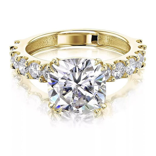 2.60 Ct Moissanite Ring in Great Shine Birthday Gift for Women 18K Gold Plated Verm 18K Gold Plated