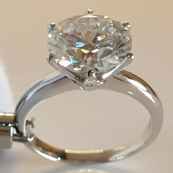 4.60 Ct Statement Moissanite Ring Party Wear Jewelry Gift for Her 18K Gold Plated V 18K Gold Plated