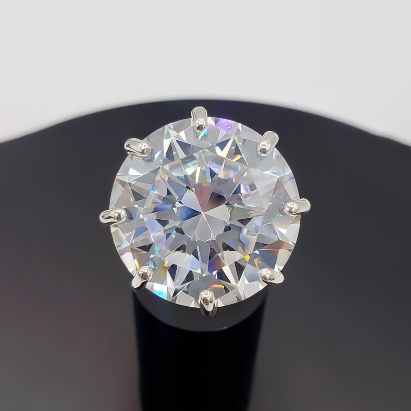 25.70 Ct Bold Moissanite Statement Ring Rare Luxury Gift for Her 18K Gold Plated Ve 18K Gold Plated