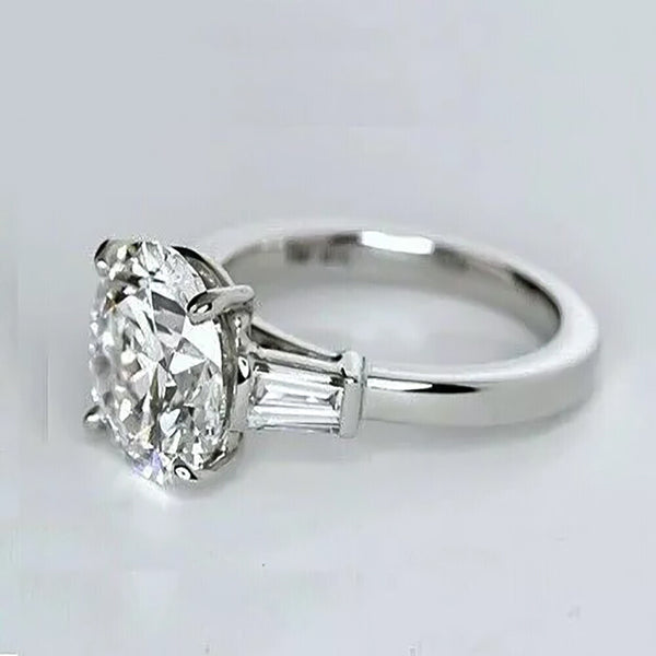 3.50 Ct Round Moissanite Solitaire Ring Bridal Wedding Gift for Women 18K Gold Plat 18K Gold Plated