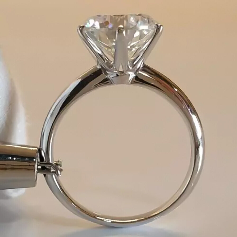 4.60 Ct Statement Moissanite Ring Party Wear Jewelry Gift for Her 18K Gold Plated V 18K Gold Plated
