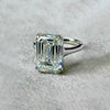 7.10 Ct Emerald Cut Moissanite Ring Wedding Gift for Her July Special 18K Gold Plat 18K Gold Plated