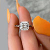 5.20 Ct Asscher Cut Moissanite Ring Wedding Gift for Wife Anniversary 18K Gold Plat 18K Gold Plated
