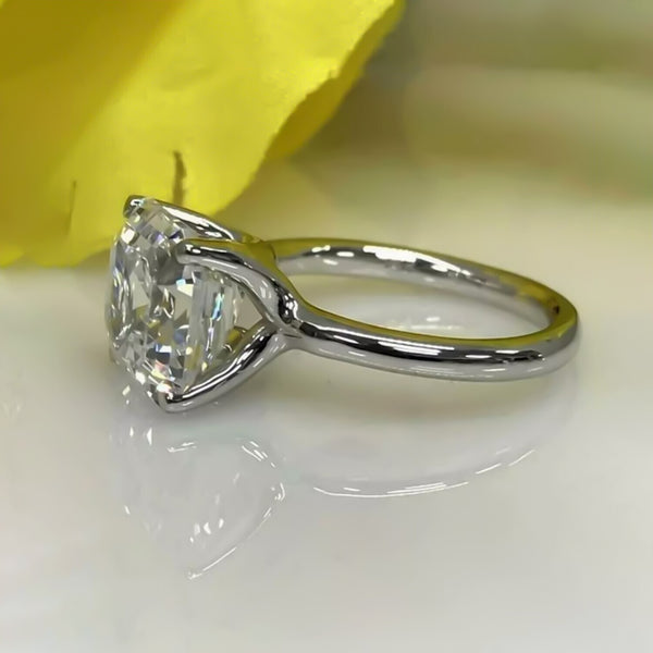 3.60 Ct Solitaire Moissanite Ring Elegant Gift for Wife or Anniversary 18K Gold Pla 18K Gold Plated