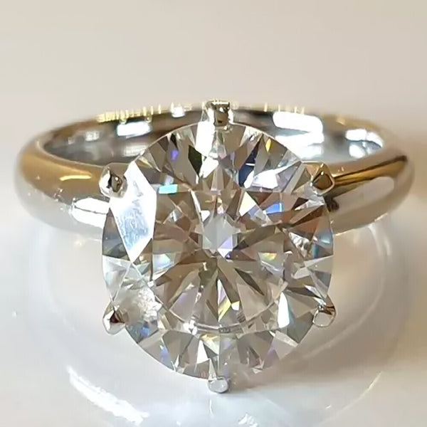 4.60 Ct Statement Moissanite Ring Party Wear Jewelry Gift for Her 18K Gold Plated V 18K Gold Plated