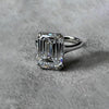 7.10 Ct Emerald Cut Moissanite Ring Wedding Gift for Her July Special 18K Gold Plat 18K Gold Plated