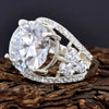 12.00 Ct Statement Moissanite Ring Anniversary Gift Elegant for Women 18K Gold Plat 18K Gold Plated