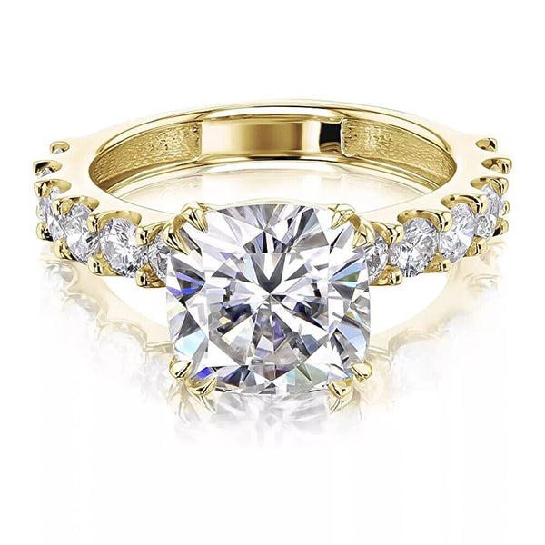 2.60 Ct Moissanite Ring in Great Shine Birthday Gift for Women 18K Gold Plated Verm 18K Gold Plated