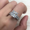 4.90 Ct Princess Cut Moissanite Ring Engagement Birthday Gift for Her 18K Gold Plat 18K Gold Plated