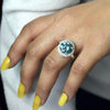 4.40 Ct Blue Moissanite Ring July Birthday Gift for Her Sparkling Look 18K Gold Pla 18K Gold Plated