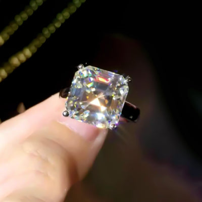 6.10 Ct Solitaire Moissanite Ring Engagement Gift Sparkle for Women 18K Gold Plated
