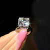 6.10 Ct Solitaire Moissanite Ring Engagement Gift Sparkle for Women 18K Gold Plated