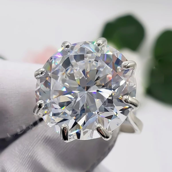 27.30 Ct Unique Moissanite Ring in Big & Bold Gift for Special Day 18K Gold Plated 18K Gold Plated
