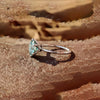 5.60 Ct Blue Moissanite Solitaire Ring Sparkling Gift for Anniversary 18K Gold Plat 18K Gold Plated
