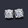 2 Ct Certified Treated White Moissanite Solitaire Studs Great Shine 18K Gold Plated