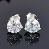 3 Ct Certified Treated Off-White Moissanite Solitaire Studs Great Shine 18K Gold Plated