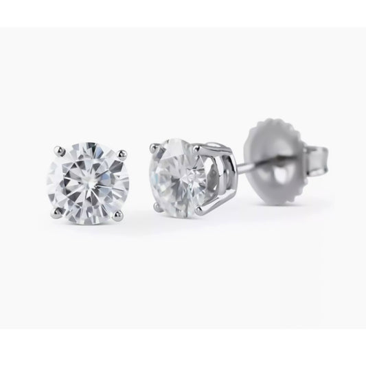 3.60 Ct White Moissanite Earrings In Vermeil 925 Silver Birthday Gift for Her - GEMHUB & CO.