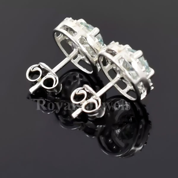 3.60 Ct Gorgeous Certified White Moissanite Solitaire Studs In 18K Gold Plated Verm 18K Gold Plated